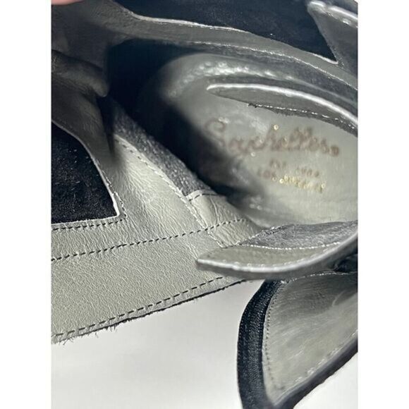 Seychelles Encounter Lace Up  Suede Boot Italy Black Tie Up Size 7 - Picture 9 of 9